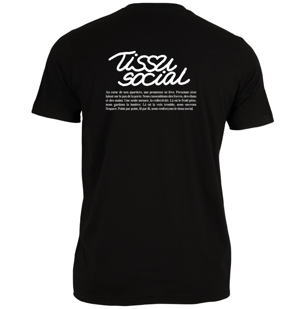 CENTRAIDE - 2106U T-shirt coton unisexe  (NOIR) - SE. S16064 (AV) - SE. S16065 (DOS) - ETT. ETT1058 (BAVD)