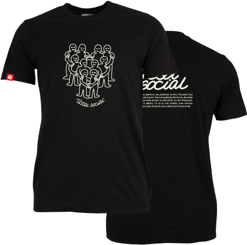 CENTRAIDE PERSONNES - 2106U T-shirt coton unisexe  (NOIR) - SE. S16064 (AV) - SE. S16065 (DOS) - ETT. ETT1058 (BAVD)