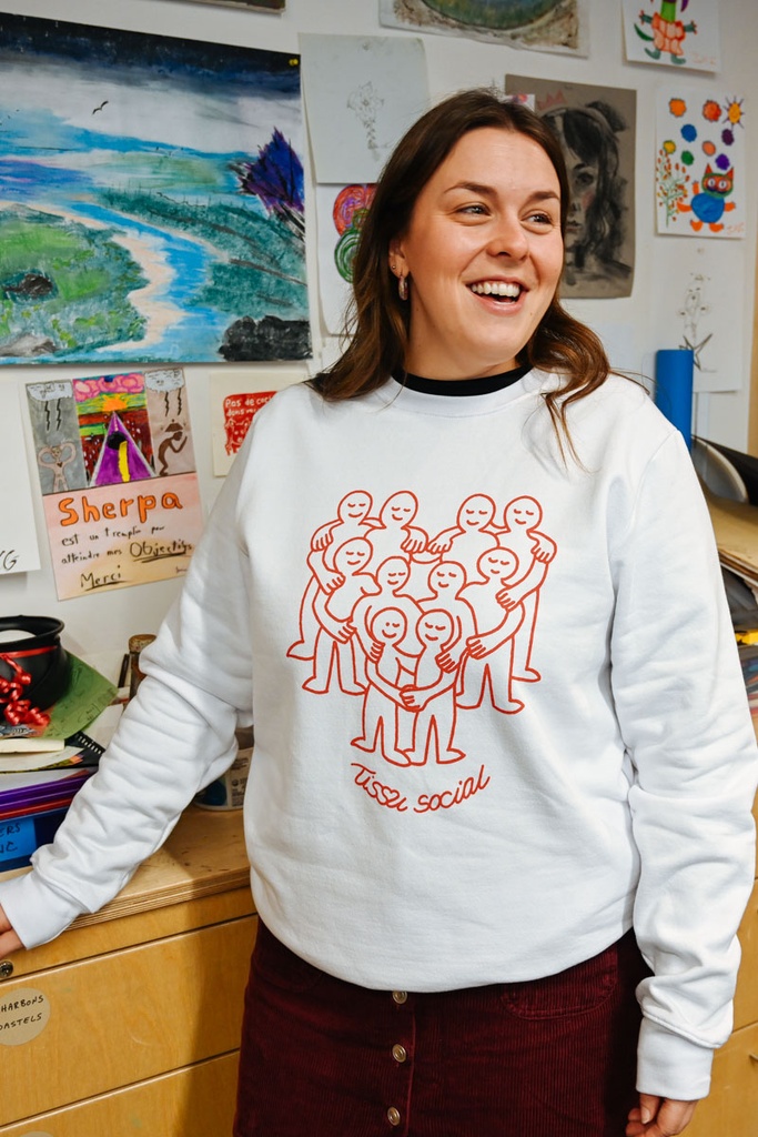 CENTRAIDE PERSONNES - O732U Ouaté col rond unisexe (BLANC) - SE. S16064 (AV) - SE. S16065 (DOS) - ETT. ETT1058 (BAVD)