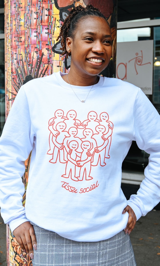 CENTRAIDE PERSONNES - O732U Ouaté col rond unisexe (BLANC) - SE. S16064 (AV) - SE. S16065 (DOS) - ETT. ETT1058 (BAVD)