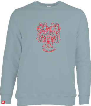 CENTRAIDE - O732U Ouaté col rond unisexe (BLEU) - SE. S16064 (AV) + SE. S16065 (DOS) + ETT. ETT1058 (MD)