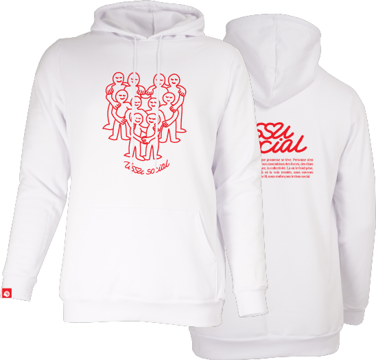 CENTRAIDE PERSONNES - O730U Ouaté à capuchon unisexe (BLANC) - SE. S16064 (AV) + SE. S16065 (DOS) + ETT. ETT1058 (MD)