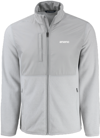 ARSENO & ASS. INC. - MCK01370 Veste hybride zippée intégrale en polaire recyclée Cutter & Buck Hunts Point pour homme - BR. 14025 (AVG)