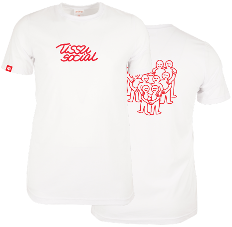 CENTRAIDE TISSUS SOCIAL - 2106U T-shirt coton unisexe (BLANC) - SE. S16062 (AV) - SE. S16063 (DOS) - ETT. ETT1058 (MD)