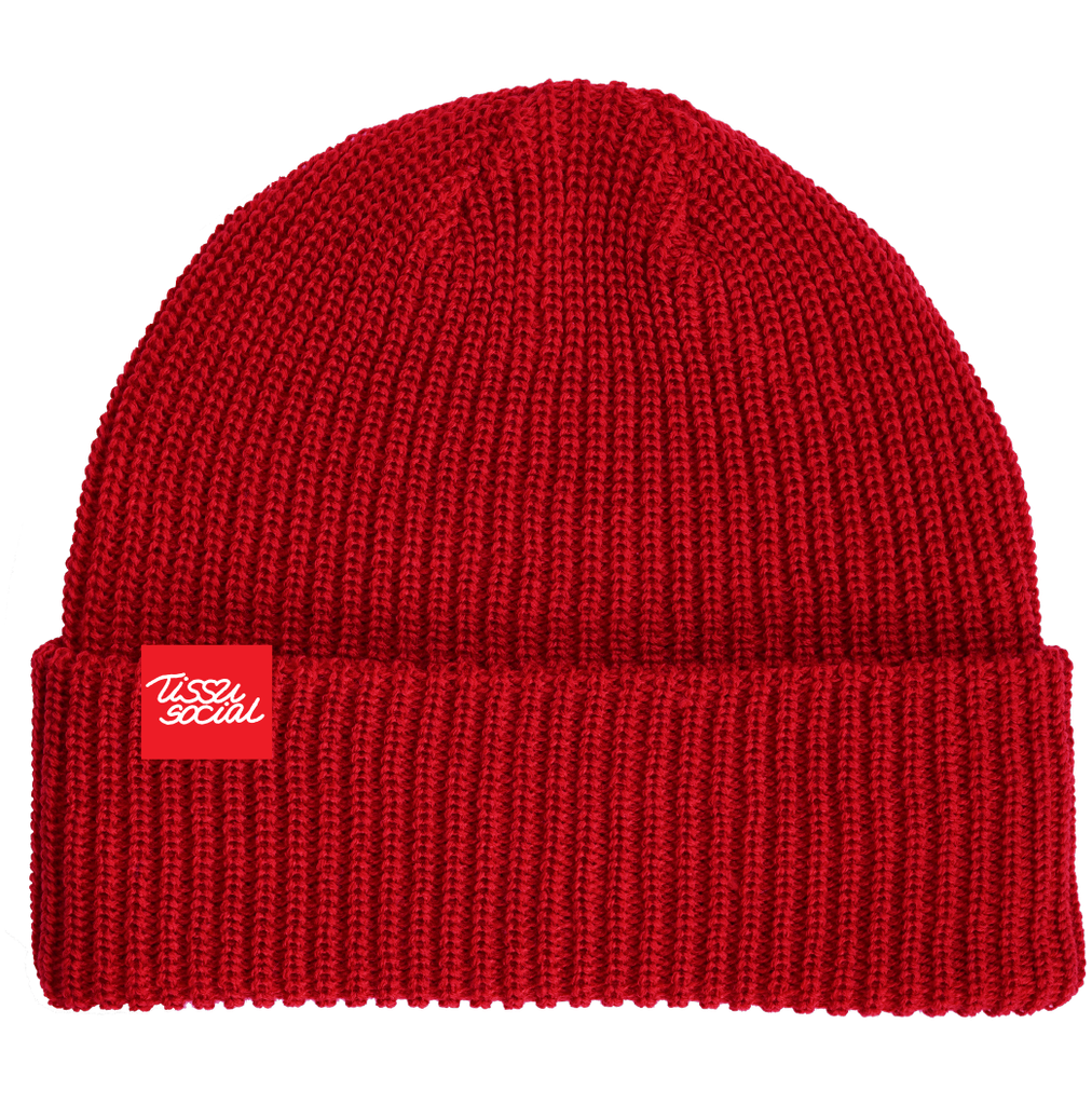 CENTRAIDE - 914 Tuque à rebord côtelée (ROUGE) - ETT. ETT1059 (AVD) - ETT. COMPO. (INT)