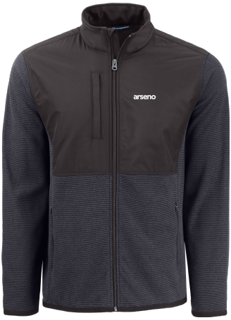 ARSENO & ASS. INC. - MCK01370 Veste hybride zippée intégrale en polaire recyclée Cutter & Buck Hunts Point pour homme - BR. 14025 (AVG)