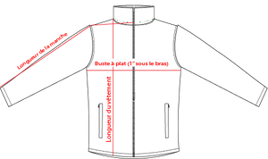 Charte de grandeur TRX-2W (XS à 3XL)