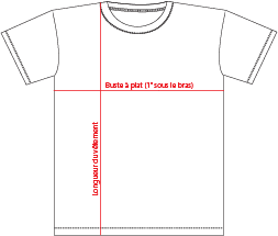 Charte de grandeur 2106U (XS à 3XL)